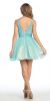 Floral Beaded Bust Tulle Short Formal Prom Dress  back in Turquoise/Nude